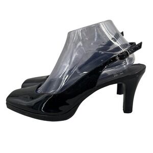 Alex‎ Marie Slingback Heels Party Formal Money Square Toe Leather Pumps Size 8.5
